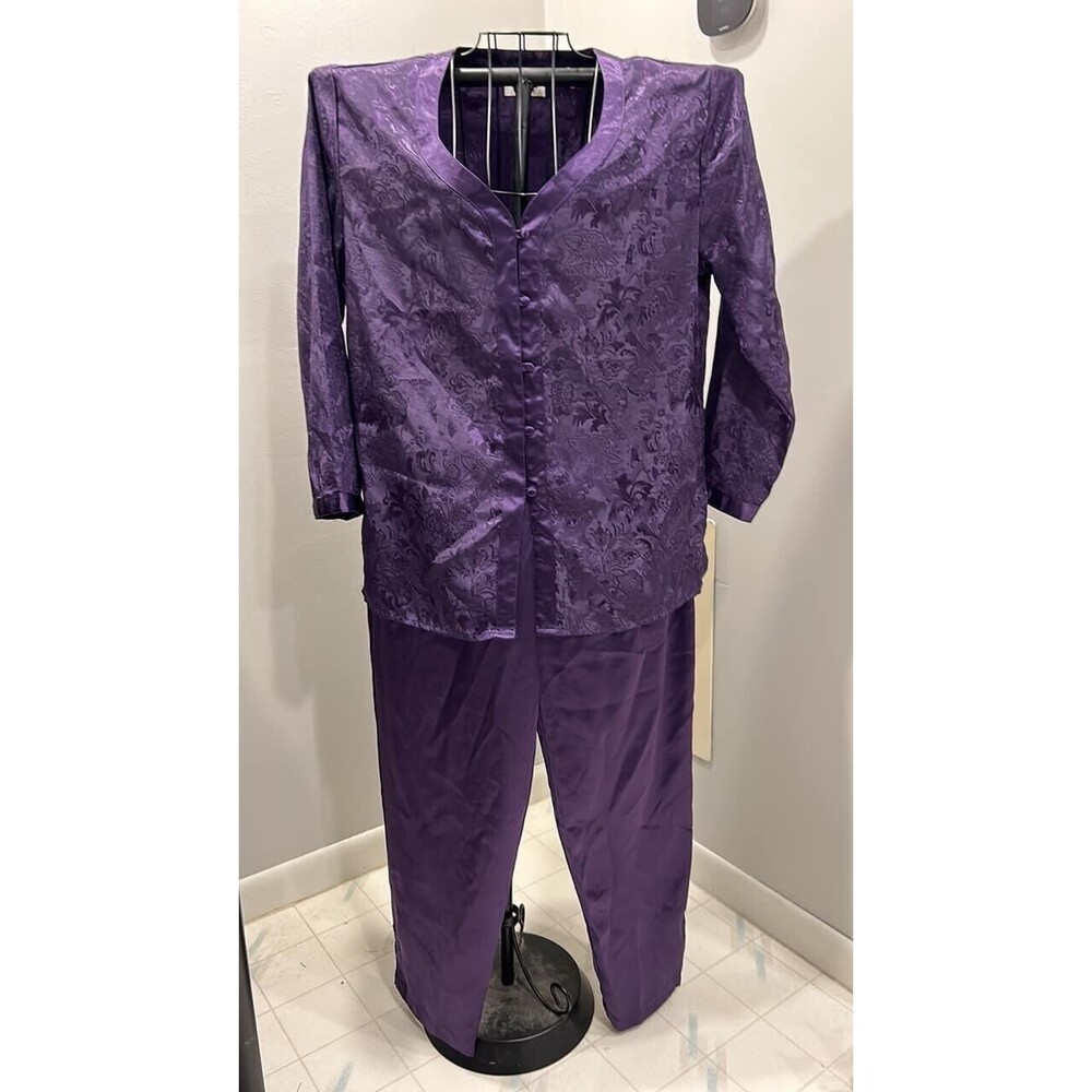 Victoria's Secret Gold Label Vintage Pajama Set Top Pants Size Small Purple